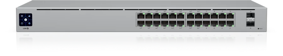 Switch réseau Ubiquiti UniFi Standard 24 PoE, vue de face.